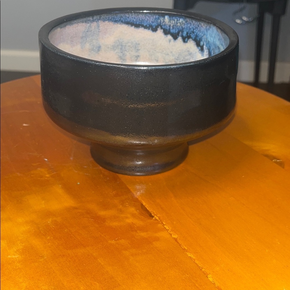 Elegant Black and Blue Ceramic Bowl